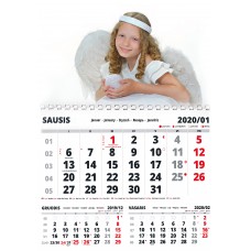Kalendorius 21x30 cm (A4), 1 nuotrauka + 12 mėn.